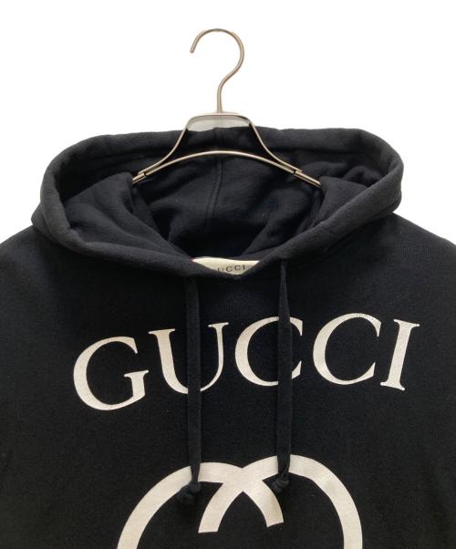 GUCCI（グッチ）GUCCI (グッチ) インターロッキングGフーディー ブラック サイズ:Mの古着・服飾アイテム