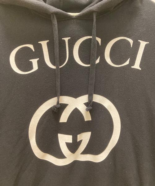 GUCCI（グッチ）GUCCI (グッチ) インターロッキングGフーディー ブラック サイズ:Mの古着・服飾アイテム