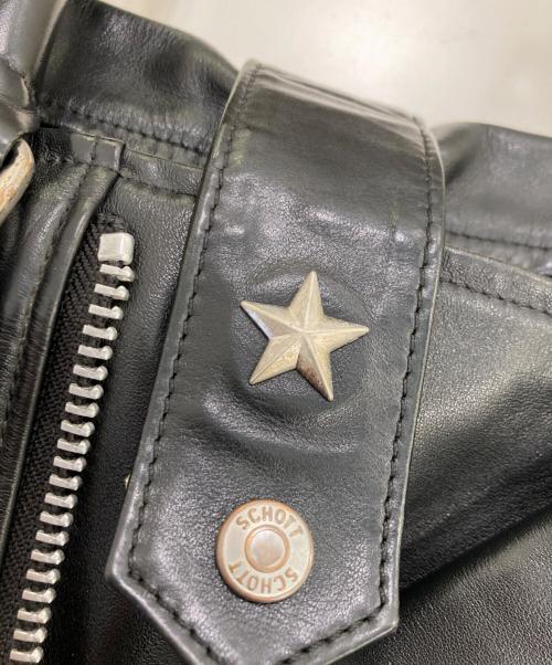 Schott（ショット）Schott (ショット) レザー ライダース トートバッグ ワンスター ブラックの古着・服飾アイテム