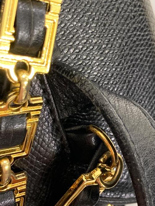 GIANNI VERSACE（ジャンニ・ヴェルサーチ）GIANNI VERSACE (ジャンニ・ヴェルサーチ) レザーミニリュック ブラックの古着・服飾アイテム
