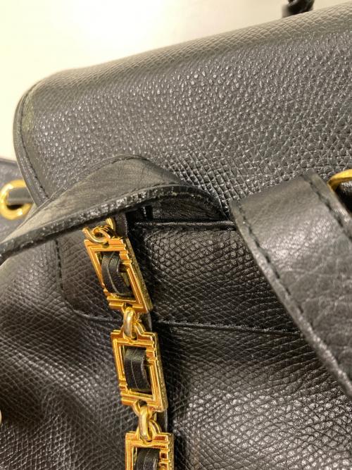 GIANNI VERSACE（ジャンニ・ヴェルサーチ）GIANNI VERSACE (ジャンニ・ヴェルサーチ) レザーミニリュック ブラックの古着・服飾アイテム