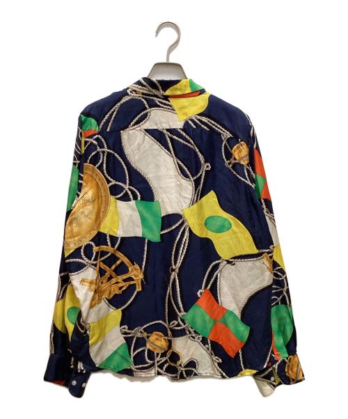 LAUREN RALPH LAUREN（ローレン ラルフ ローレン）LAUREN RALPH LAUREN (ローレン ラルフ ローレン) 総柄シルクシャツ ブルー サイズ:１０の古着・服飾アイテム