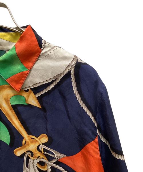 LAUREN RALPH LAUREN（ローレン ラルフ ローレン）LAUREN RALPH LAUREN (ローレン ラルフ ローレン) 総柄シルクシャツ ブルー サイズ:１０の古着・服飾アイテム