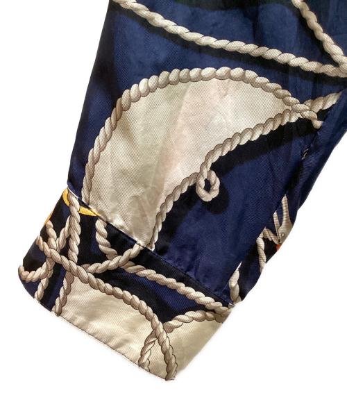 LAUREN RALPH LAUREN（ローレン ラルフ ローレン）LAUREN RALPH LAUREN (ローレン ラルフ ローレン) 総柄シルクシャツ ブルー サイズ:１０の古着・服飾アイテム