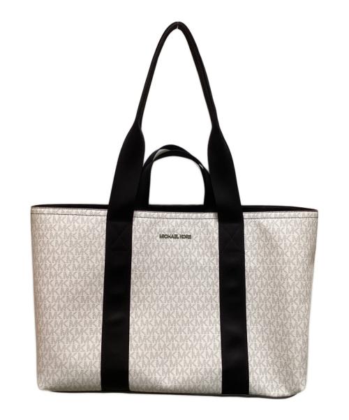 MICHAEL KORS（マイケルコース）MICHAEL KORS (マイケルコース) デュアル ハンドル トート ウィズ ジップ - MKシグネチャー ホワイトの古着・服飾アイテム