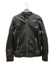 DIESEL（ディーゼル）の古着「ラムレザーシングルライダースジャケット」｜ブラック