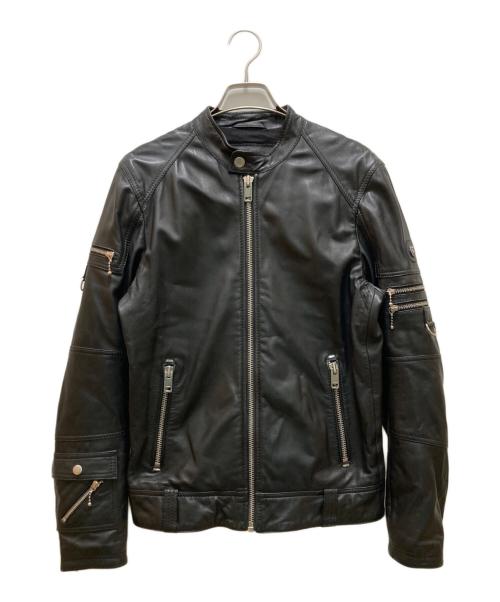 DIESEL（ディーゼル）DIESEL (ディーゼル) ラムレザーシングルライダースジャケット ブラック サイズ:Sの古着・服飾アイテム