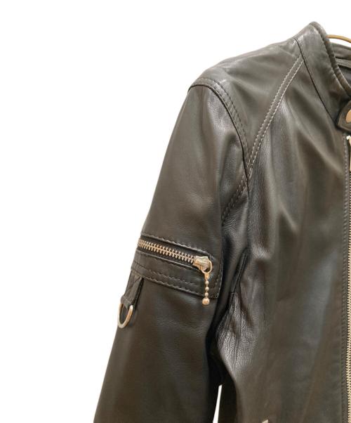 DIESEL（ディーゼル）DIESEL (ディーゼル) ラムレザーシングルライダースジャケット ブラック サイズ:Sの古着・服飾アイテム