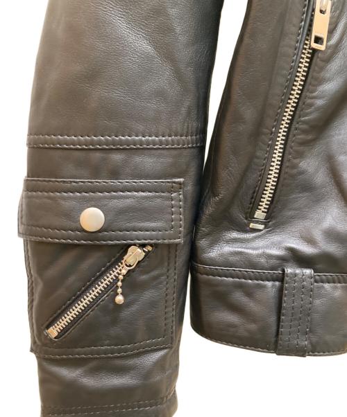 DIESEL（ディーゼル）DIESEL (ディーゼル) ラムレザーシングルライダースジャケット ブラック サイズ:Sの古着・服飾アイテム