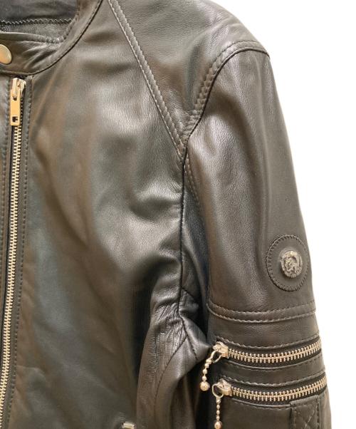DIESEL（ディーゼル）DIESEL (ディーゼル) ラムレザーシングルライダースジャケット ブラック サイズ:Sの古着・服飾アイテム
