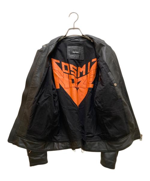 DIESEL（ディーゼル）DIESEL (ディーゼル) ラムレザーシングルライダースジャケット ブラック サイズ:Sの古着・服飾アイテム