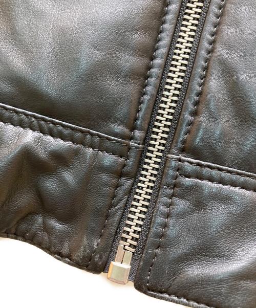 DIESEL（ディーゼル）DIESEL (ディーゼル) ラムレザーシングルライダースジャケット ブラック サイズ:Sの古着・服飾アイテム
