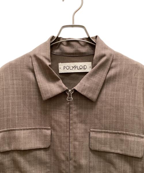 POLYPLOID（ポリプロイド）POLYPLOID (ポリプロイド) ストライプ ボンバー ジャケット ブラウン サイズ:３の古着・服飾アイテム