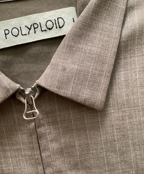 POLYPLOID（ポリプロイド）POLYPLOID (ポリプロイド) ストライプ ボンバー ジャケット ブラウン サイズ:３の古着・服飾アイテム