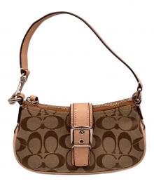 COACH（コーチ）の古着「シグネチャーミニワンショルダーバッグ」｜ベージュ