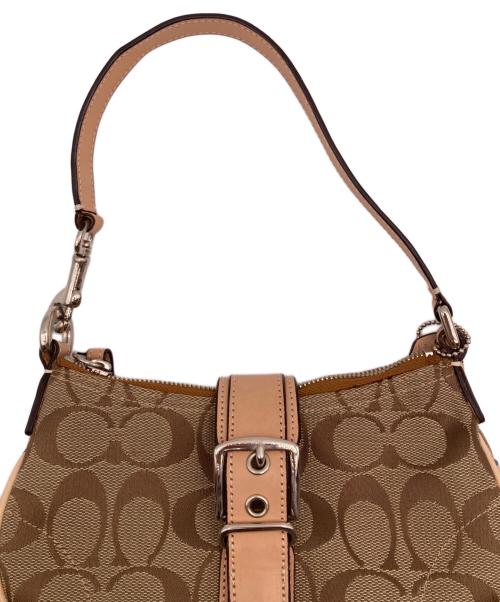 COACH（コーチ）COACH (コーチ) シグネチャーミニワンショルダーバッグ ベージュの古着・服飾アイテム