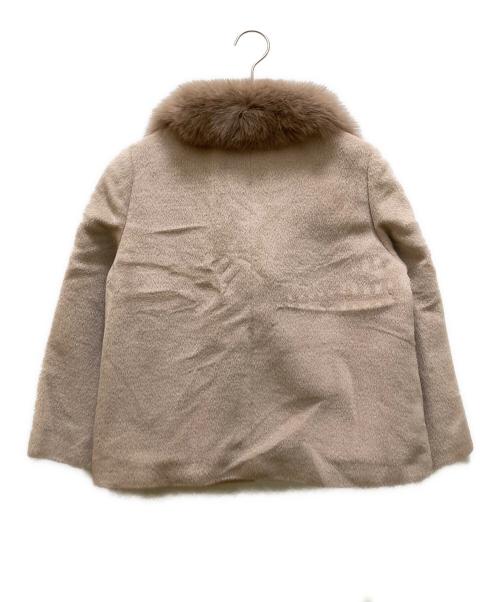 ANAYI（アナイ）ANAYI (アナイ) フォックスファー付き シャギーコート ショートコート ベージュ サイズ:３６の古着・服飾アイテム