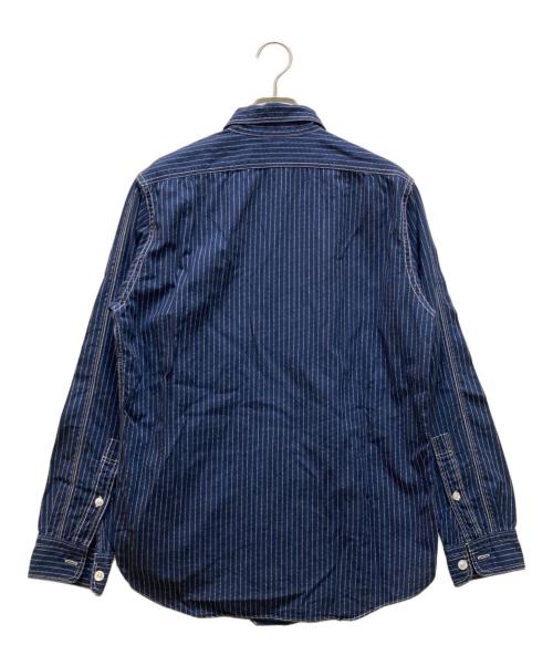 freewheelers（フリーホイーラーズ）freewheelers (フリーホイーラーズ) ストライプ ウォバッシュ トラックウォーカーシャツ インディゴ サイズ:１５の古着・服飾アイテム