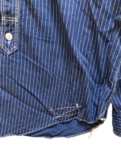 freewheelers（フリーホイーラーズ）freewheelers (フリーホイーラーズ) ストライプ ウォバッシュ トラックウォーカーシャツ インディゴ サイズ:１５の古着・服飾アイテム