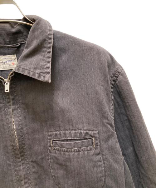 TWO MOON（トゥームーン）TWO MOON (トゥームーン) ヘリンボーンワークジャケット ブラック サイズ:４２の古着・服飾アイテム