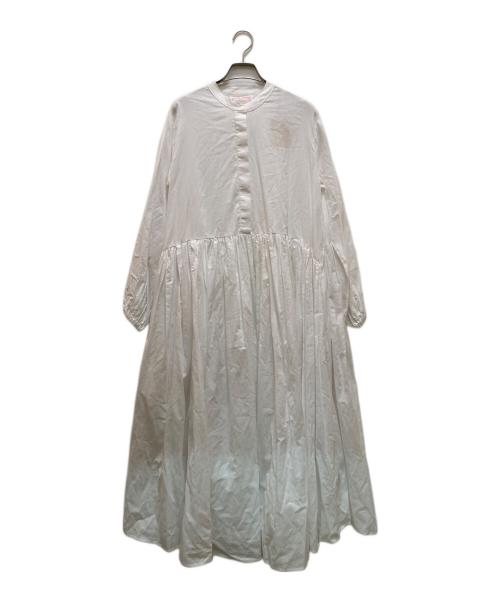 BEARDSLEY（ビアズリー）BEARDSLEY (ビアズリー) ギャザーワンピース ホワイト サイズ:０ 未使用品の古着・服飾アイテム