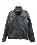 AVIREXアヴィレックス）の古着「M-65 レザージャケット」｜グレー