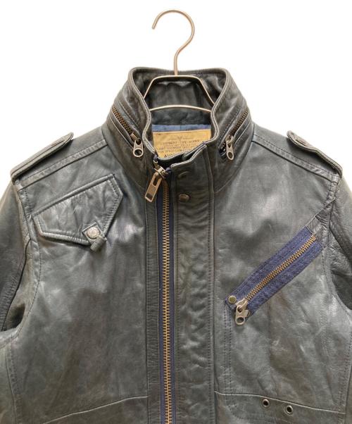 AVIREX（アヴィレックス）AVIREX (アヴィレックス) M-65 レザージャケット グレー サイズ:Mの古着・服飾アイテム