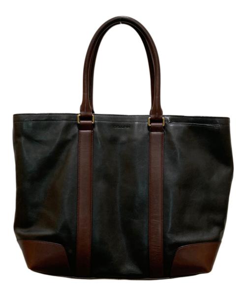 COACH（コーチ）COACH (コーチ) ブリーカー 2WAYレザートートバッグ ブラック×ブラウンの古着・服飾アイテム