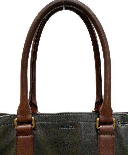COACH（コーチ）COACH (コーチ) ブリーカー 2WAYレザートートバッグ ブラック×ブラウンの古着・服飾アイテム