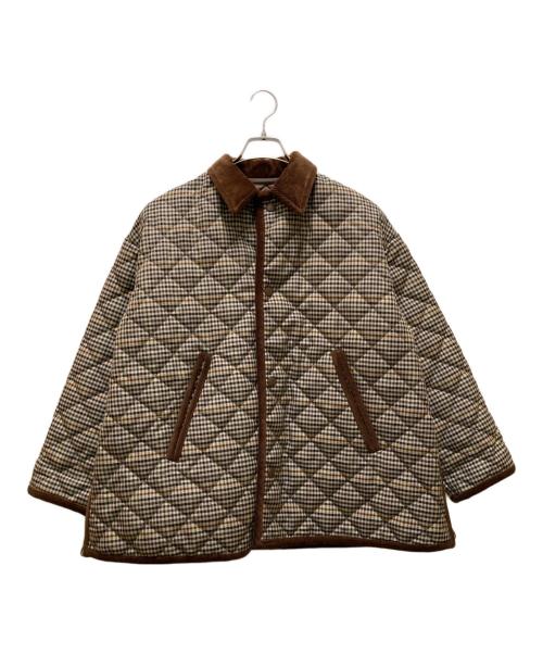 THE SHINZONE（ザ シンゾーン）THE SHINZONE (ザ シンゾーン) B-SHOP (ビショップ) 別注 キルティングショートコート チェック ブラウン サイズ:F0 未使用品の古着・服飾アイテム