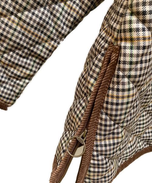 THE SHINZONE（ザ シンゾーン）THE SHINZONE (ザ シンゾーン) B-SHOP (ビショップ) 別注 キルティングショートコート チェック ブラウン サイズ:F0 未使用品の古着・服飾アイテム