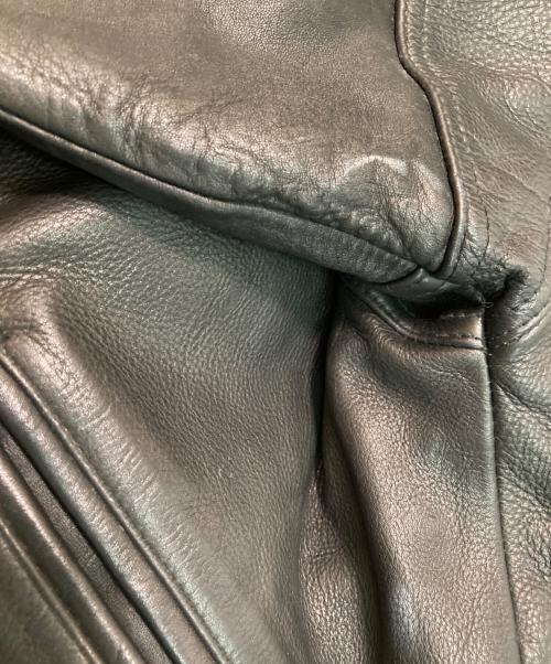 AVIREX（アヴィレックス）AVIREX (アヴィレックス) バックアーチロゴ カウレザースタジャン ブラック サイズ:ＸＳの古着・服飾アイテム