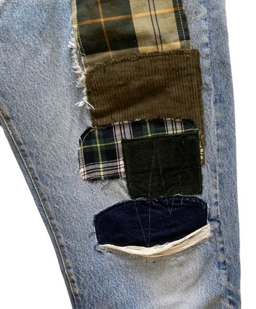 LEVI'S（リーバイス）LEVI'S (リーバイス) Barbour (バブアー) パッチワークリメイクデニムパンツ インディゴ サイズ:W32(実寸ウエスト約88cm・股下約80cm） 未使用品の古着・服飾アイテム