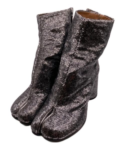 Maison Margiela（メゾンマルジェラ）Maison Margiela (メゾンマルジェラ) スパンコール タビブーツ シルバー サイズ:３６の古着・服飾アイテム