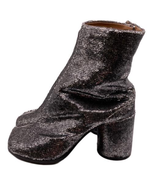 Maison Margiela（メゾンマルジェラ）Maison Margiela (メゾンマルジェラ) スパンコール タビブーツ シルバー サイズ:３６の古着・服飾アイテム