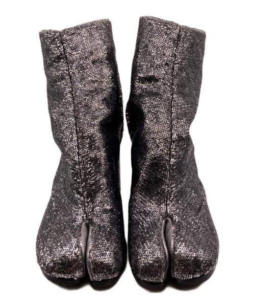 Maison Margiela（メゾンマルジェラ）Maison Margiela (メゾンマルジェラ) スパンコール タビブーツ シルバー サイズ:３６の古着・服飾アイテム