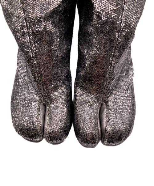 Maison Margiela（メゾンマルジェラ）Maison Margiela (メゾンマルジェラ) スパンコール タビブーツ シルバー サイズ:３６の古着・服飾アイテム