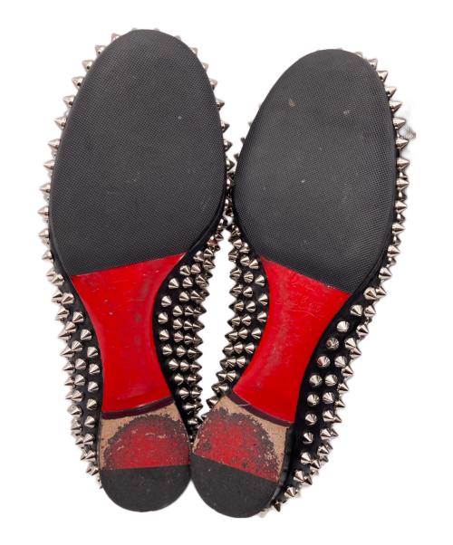 Christian Louboutin（クリスチャン・ルブタン）Christian Louboutin (クリスチャン・ルブタン) スパイクスタッズ フラットパンプス ブラック サイズ:35 1/2の古着・服飾アイテム