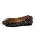 Christian Louboutin (クリスチャン・ルブタン) スパイクスタッズ フラットパンプス ブラック サイズ:35 1/2：12000円