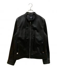EMMETI（エンメティ）の古着「JURI ラムナッパレザーシングルライダースジャケット」｜ブラック