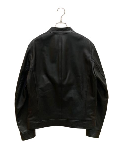 EMMETI（エンメティ）EMMETI (エンメティ) JURI ラムナッパレザーシングルライダースジャケット ブラック サイズ:５０の古着・服飾アイテム