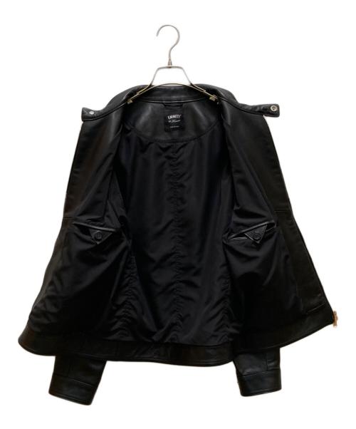 EMMETI（エンメティ）EMMETI (エンメティ) JURI ラムナッパレザーシングルライダースジャケット ブラック サイズ:５０の古着・服飾アイテム