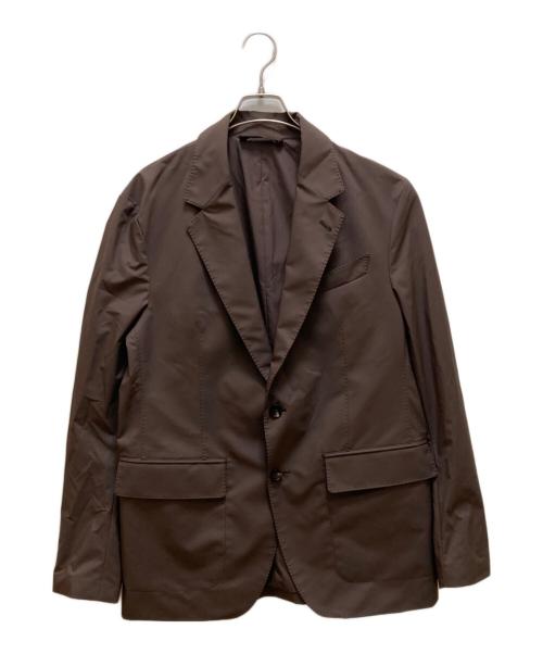 ERMENEGILDO ZEGNA（エルメネジルド・ゼニア）ERMENEGILDO ZEGNA (エルメネジルド・ゼニア) ポリエステル2Bテーラードジャケット ブラウン サイズ:50Rの古着・服飾アイテム