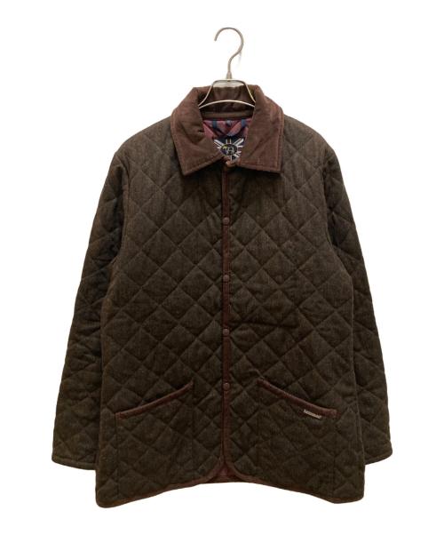 LAVENHAM（ラベンハム）LAVENHAM (ラベンハム) MOON ツイードキルティングジャケット ブラウン サイズ:Lの古着・服飾アイテム