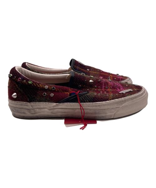 VANS（ヴァンズ）VANS (ヴァンズ) Harris Tweed (ハリスツイード) LX クラシック スリッポン 98 ワインレッド サイズ:26.5の古着・服飾アイテム