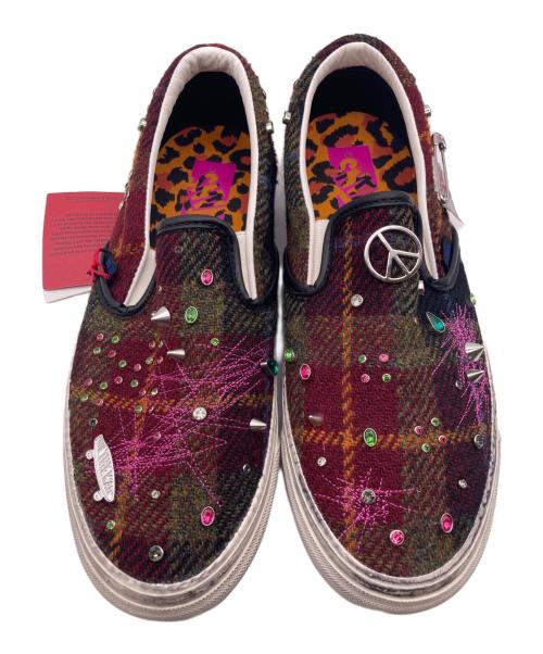 VANS（ヴァンズ）VANS (ヴァンズ) Harris Tweed (ハリスツイード) LX クラシック スリッポン 98 ワインレッド サイズ:26.5の古着・服飾アイテム