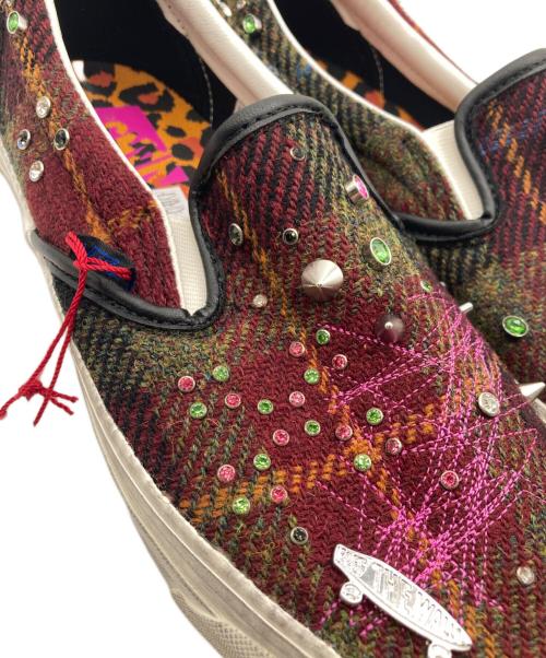 VANS（ヴァンズ）VANS (ヴァンズ) Harris Tweed (ハリスツイード) LX クラシック スリッポン 98 ワインレッド サイズ:26.5の古着・服飾アイテム