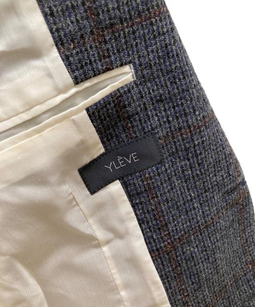 YLEVE（イレーヴ）YLEVE (イレーヴ) ウールチェック2Bテーラードジャケット グレー サイズ:３の古着・服飾アイテム