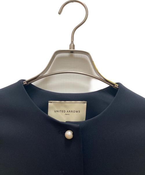 UNITED ARROWS（ユナイテッドアローズ）UNITED ARROWS (ユナイテッドアローズ) SPONGY ノーカラー ジャケット ネイビー サイズ:36の古着・服飾アイテム