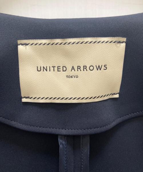 UNITED ARROWS（ユナイテッドアローズ）UNITED ARROWS (ユナイテッドアローズ) SPONGY ノーカラー ジャケット ネイビー サイズ:36の古着・服飾アイテム